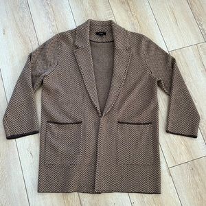 J. Crew sweater blazer in tweed brown. NWOT